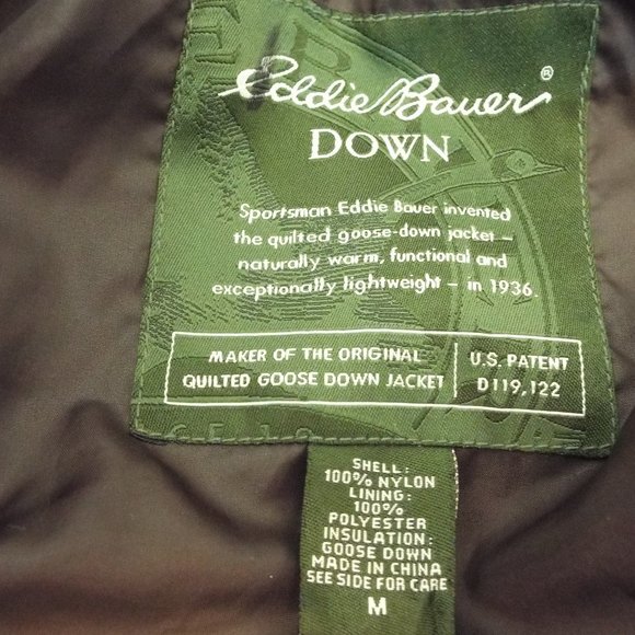 Eddie Bauer Purple Goose Down Puffer Jacket/Coat with Flip Up Collar Size Medium - Picture 5 of 6